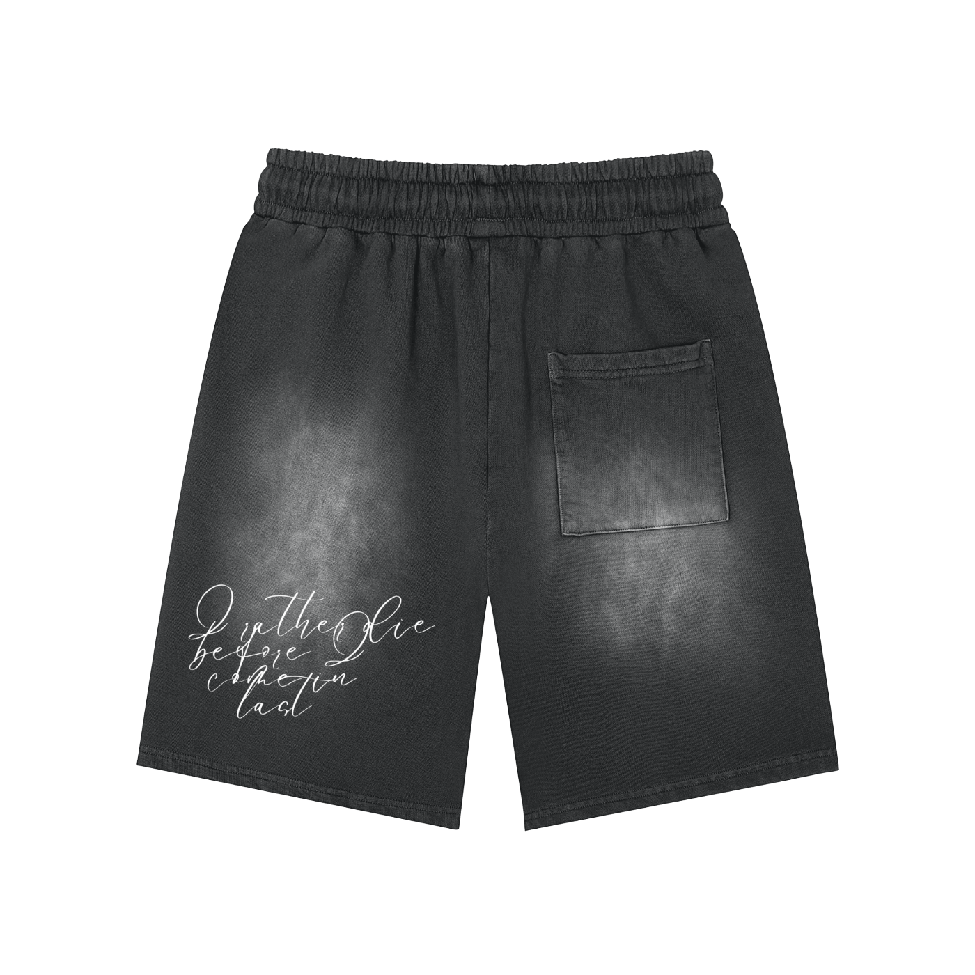 Rectangle Patch Monkey Washed Shorts - 360 GSM
